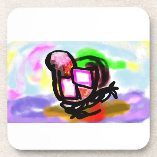 Dessous-de-verre Flamant rose joie amour (Devant)