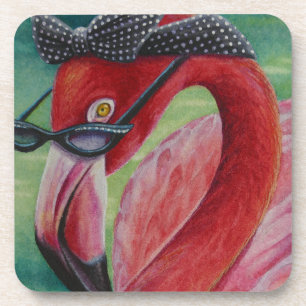 Dessous-de-verre Flamant rose rose glamour