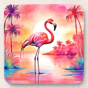 Dessous-de-verre Flamant rose tropical
