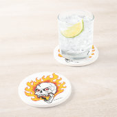 Dessous de verre flamboyants de crâne (Côté)