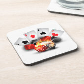 Dessous-de-verre Flame Poker Casino Blanc (Côté gauche)