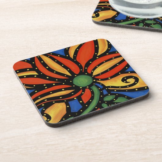 Dessous-de-verre Fleur abstraite moderne (Côté gauche)