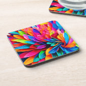 Dessous-de-verre Fleur arc-en-ciel Abstraite (Côté gauche)