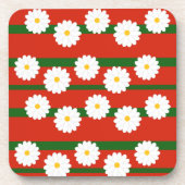 Dessous-de-verre Fleur blanche Fleur rouge Joyeux Noël (Devant)