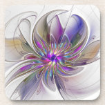 Dessous-de-verre Fleur d'art Abstrait, énergique et coloré<br><div class="desc">Une puissante fleur d'imaginaire multicolore,  un art fractal floral unique. Conception pour votre plastique dur avec dessous de verre en liège et plus encore.</div>