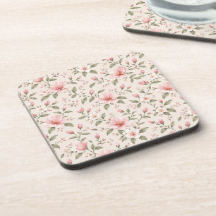 Dessous-de-verre Fleur de cerisier rose tendre motif floral sans co