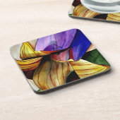 Dessous-de-verre Fleur de Fritillaire peinture originale aquarelle (Côté gauche)