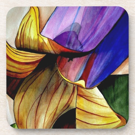 Dessous-de-verre Fleur de Fritillaire peinture originale aquarelle (Devant)