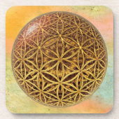 Dessous-de-verre Fleur de la vie / Blume des Lebens - bille d'or (Devant)