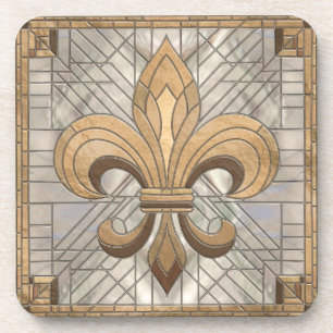 Dessous-de-verre Fleur-de-lis - Art de la mosaïque de verre