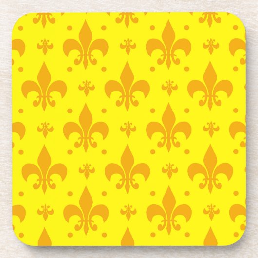 Dessous-de-verre Fleur de lis Motif jaune (Devant)
