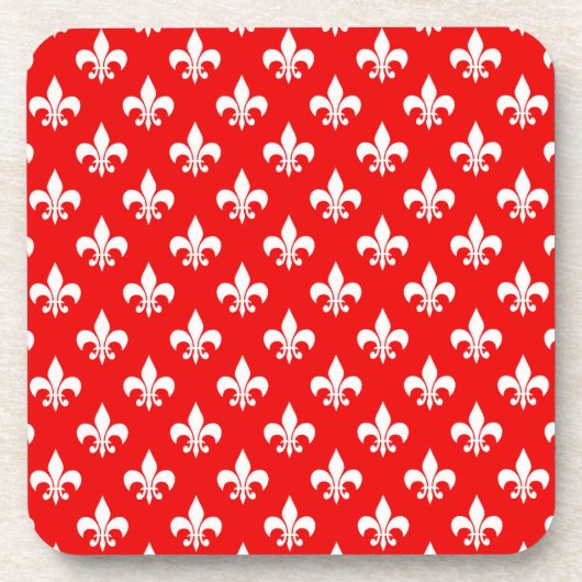 Dessous-de-verre Fleur de lis rouge blanc (Devant)