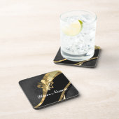 Dessous-de-verre Fleur de lys or noir (Côté Droit)