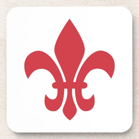 Dessous-de-verre Fleur de Lys rouge (Devant)