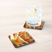 Dessous-de-verre Fleur de Rose jaune aquarelle originale d'Art (Côté Droit)