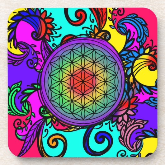 Dessous-de-verre Fleur de vie zen Chakra (Devant)