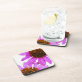 Dessous-de-verre Fleur d'échinacée violette Abstraite (Côté Droit)