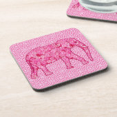 Dessous-de-verre Fleur d'éléphant - rose fuchsia (Côté gauche)