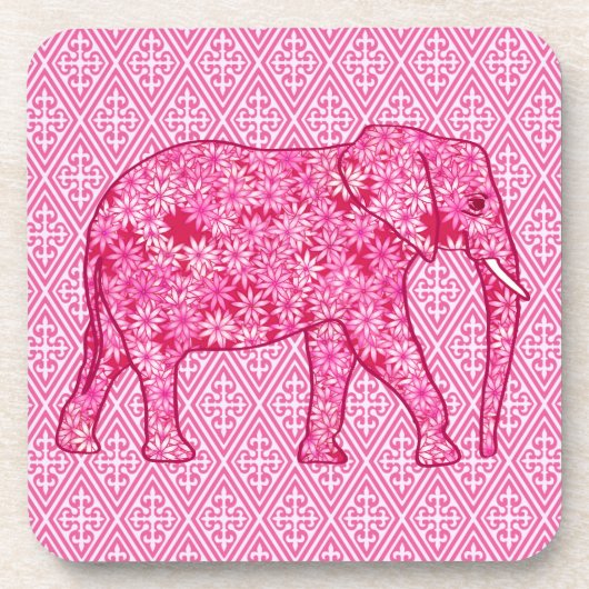 Dessous-de-verre Fleur d'éléphant - rose fuchsia (Devant)