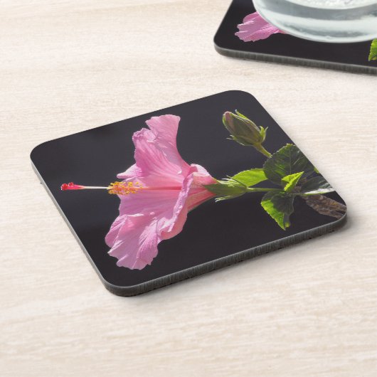 Dessous-de-verre Fleur d'Hibiscus de Profil (Côté gauche)