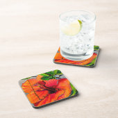 Dessous-de-verre Fleur d'Hibiscus du néon tropical (Côté Droit)