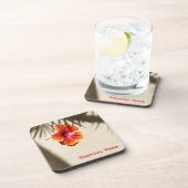 Dessous-de-verre Fleur d'Hibiscus Orange Tropical (Côté Droit)