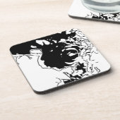 Dessous-de-verre Fleur Doodle (Côté gauche)