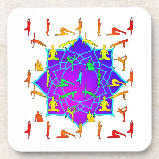 Dessous-de-verre Fleur Lotus Avec Poireaux De Yoga (Devant)