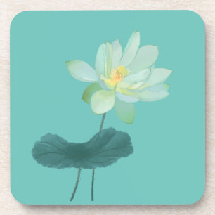 Dessous-de-verre Fleur Lotus Vert Zen Asiatique Inspiré