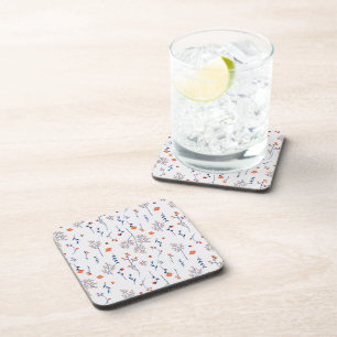 Dessous-de-verre Fleur Motif Ressort Floral Plastique dur