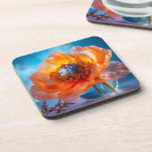 Dessous-de-verre Fleur orange (Côté gauche)