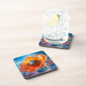 Dessous-de-verre Fleur orange (Côté Droit)