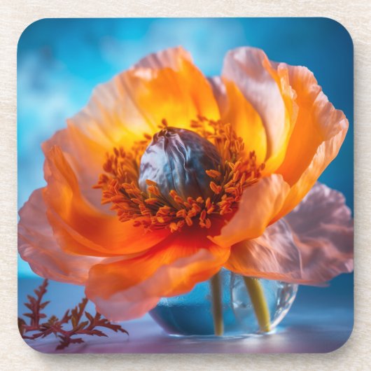 Dessous-de-verre Fleur orange (Devant)
