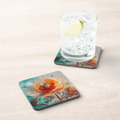 Dessous-de-verre Fleur orange délicate (Côté Droit)