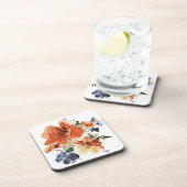 Dessous-de-verre Fleur orange et bleu à l'aquarelle (Côté Droit)