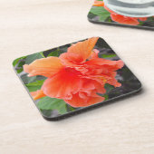 Dessous-de-verre Fleur orange froissée (Côté gauche)