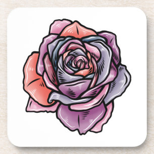 Dessous-de-verre Fleur Rose coloré