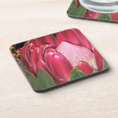 Dessous-de-verre Fleur rose de Protea (Côté gauche)