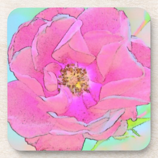 Dessous-de-verre Fleur rose pastel (Devant)