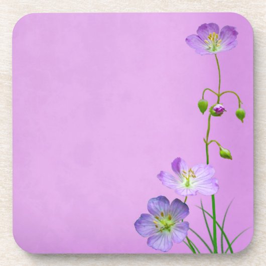 Dessous-de-verre Fleur sauvage violet sur violet (Devant)
