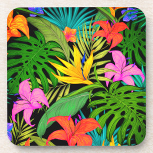 Dessous-de-verre Fleur tropicale feuille de monstera hawaïenne colo