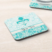 Dessous-de-verre Fleur turquoise de lis (Côté gauche)