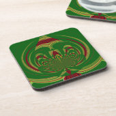 Dessous-de-verre Fleur Vert (Côté gauche)