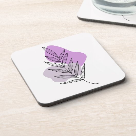 Dessous-de-verre Fleur violette boho (Côté gauche)