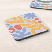 Dessous-de-verre fleuri printanier jaune et bleu (Côté gauche)