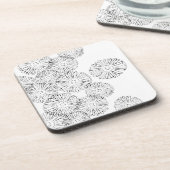 Dessous-de-verre Fleurs abstraites de printemps noir et blanc (Côté gauche)