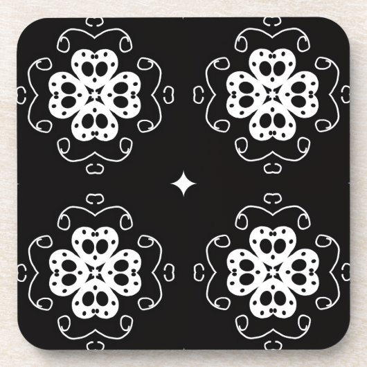 dessous de verre fleurs abstraites modernes (Devant)