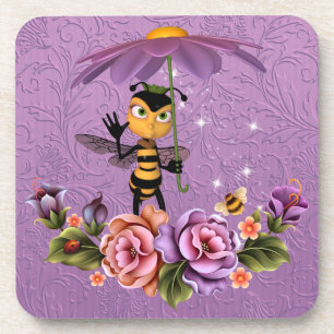 Dessous-de-verre Fleurs BeePlastic dessous de verre/liège arrière -