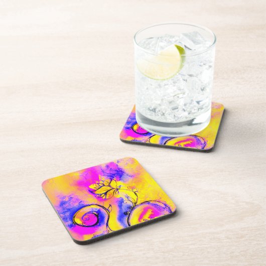 Dessous-de-verre FLEURS BLANCHES bleu rose (Côté Droit)