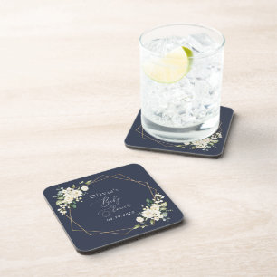 Dessous-de-verre Fleurs blanches, Fleurs de crème, Boho, Baby showe